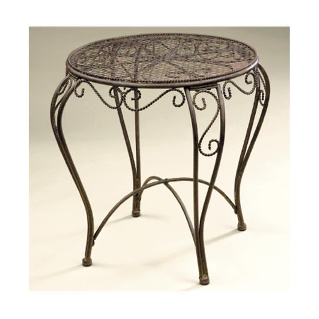 Iron Antique Black 2 Tier Patio Side, Small Outdoor Wrought Iron Side Table