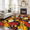 thumbnail image 3 of Spring Flowers Area Rug 6x9 FT, Non Slip Living Room Throw Carpet, Orange Red White Daisy Flower Floral Washable Soft Large Floor Carpet Non-Shedding Rug for Bedroom Dining Room Play Room, 3 of 9