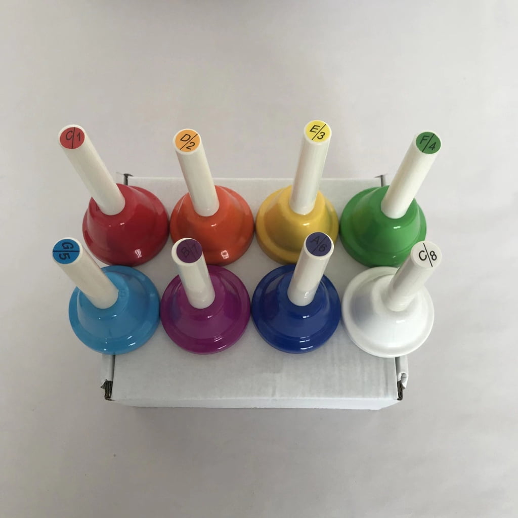 Yokua 8 Note Handbells Set Colorful Hand Bells Percussion Instrument Musical Toy