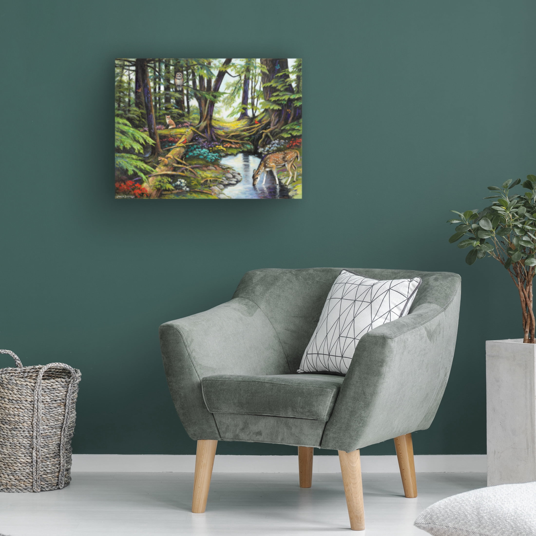 Canvas Wall Art - John Zaccheo 'Forest Gathering' Wall Art for Living Room, Bedroom, or Office Décor by Trademark Fine Art - 24 x 18 Inches