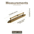 thumbnail image 2 of Goo-Ki 2 Pack Antique Brass Cabinet Pulls with Backplate, 5"(128mm) Hole Center Zinc Alloy Cabinet Dresser Handles for Bar Cupboard Closet Wardrobe (G023), 2 of 2