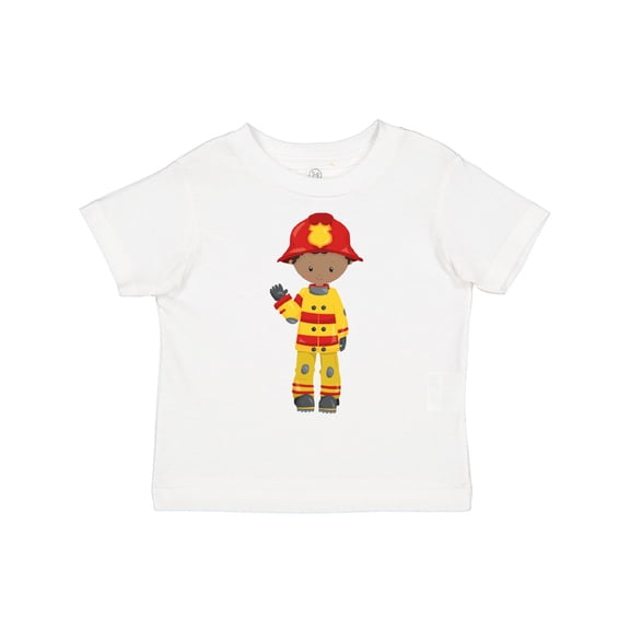 Inktastic African American Boy, Fireman, Firefighter, Helmet Boys Toddler T-Shirt