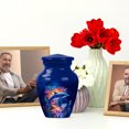 thumbnail image 6 of JAGASY Dolphin Memorial Urn for Ashes Adult Male, Blue Small Urns for Ashes Keepsake, Colorful Illustration Decorative Urns for Daughter, Coral Reef Burial Cremation Urn for Son, (3 Inch), 6 of 7