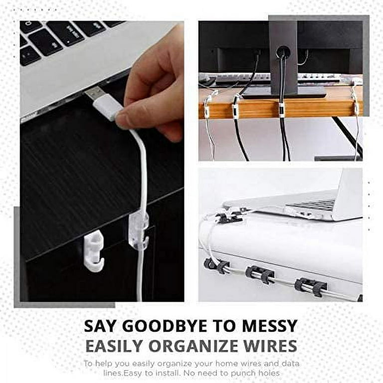 Suuchh Finisher Wire Clamp, Self-Adhesive Cable Clips, Multifunctional Drop Wire Holder Organizer, Durable Cord Management for Car Office Home