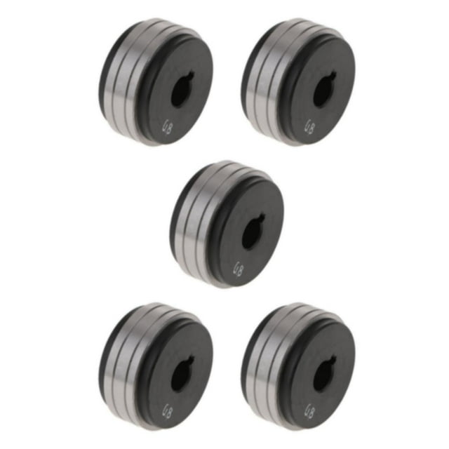 Decodeary Pièces de Rouleau de Rouleau d'Entraînement d'Alimentation de Fil de Mig d'Acier et Argent Noir Durable 0.8-0.8 5Set
