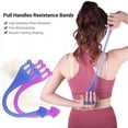thumbnail image 5 of Bandas de resistencia con asas de tracción, alta elasticidad, resistentes al desgaste, acabado fino, para entrenamiento muscular, cuerda de tracción moldeadora para ejercicio (morado), 5 of 5