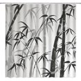 thumbnail image 2 of Bamboo Shower Curtain Asian style Chinese Ink Bamboo Leaves Relaxing Therapy Spring Summer Fabric Bathroom Decor Set Include Hooks,(72" WX72 H), 2 of 4