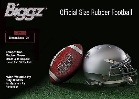Biggz (Pack of 12) Premium Rubber Official Size Footballs with Pump