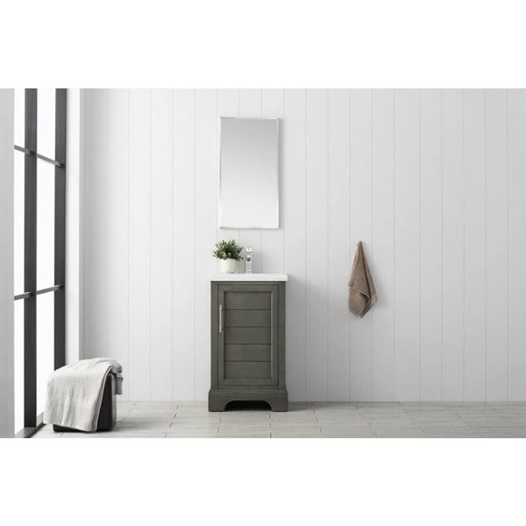 Vanity Art Meuble-Lavabo de Salle de Bain 20 Pouces à Lavabo Simple avec Lavabo en Céramique et Dessus, Sans Miroir