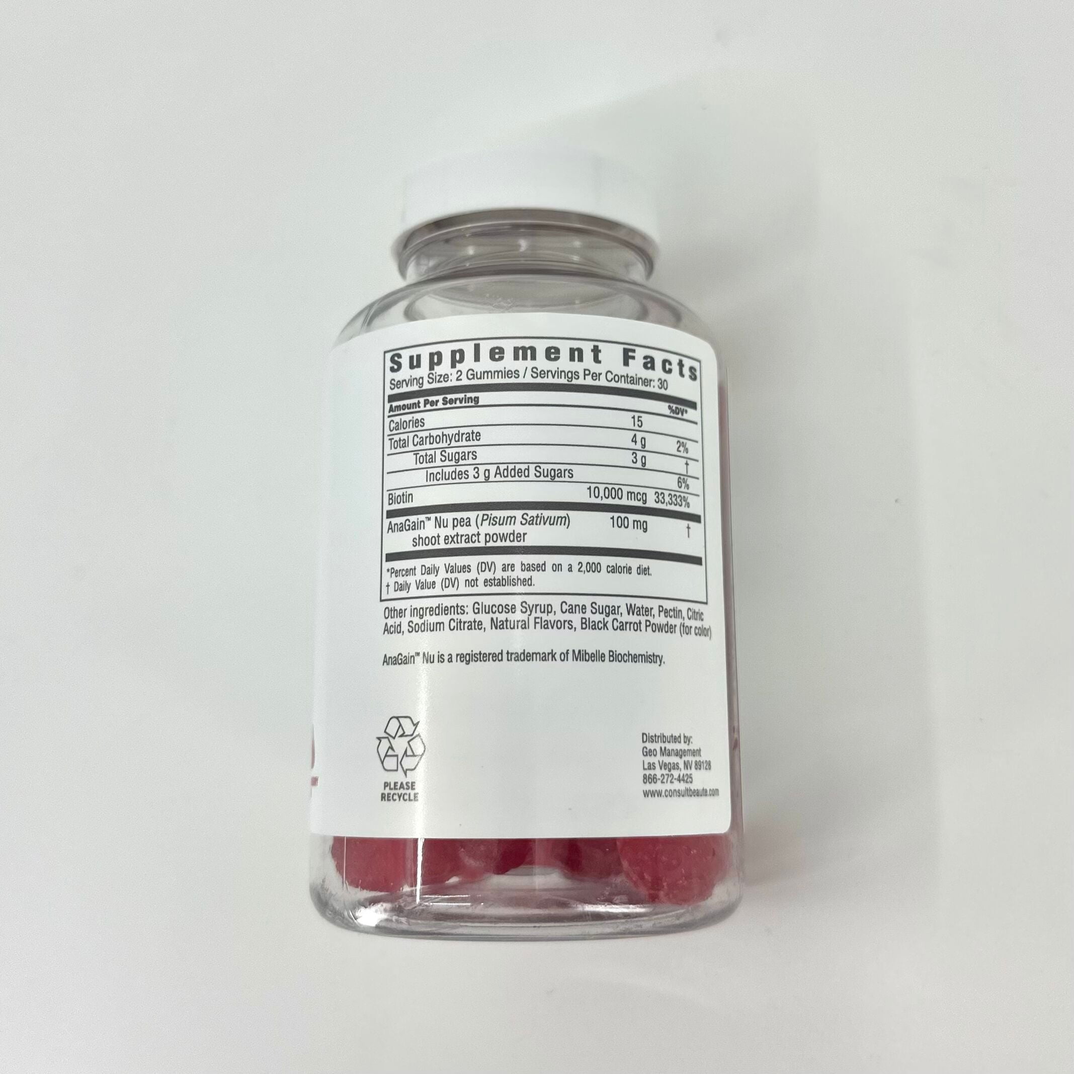 Consult Beaute Biotin GAIN Gummies - Reduce Hair Loss, Clinically Tested - 60 Count
