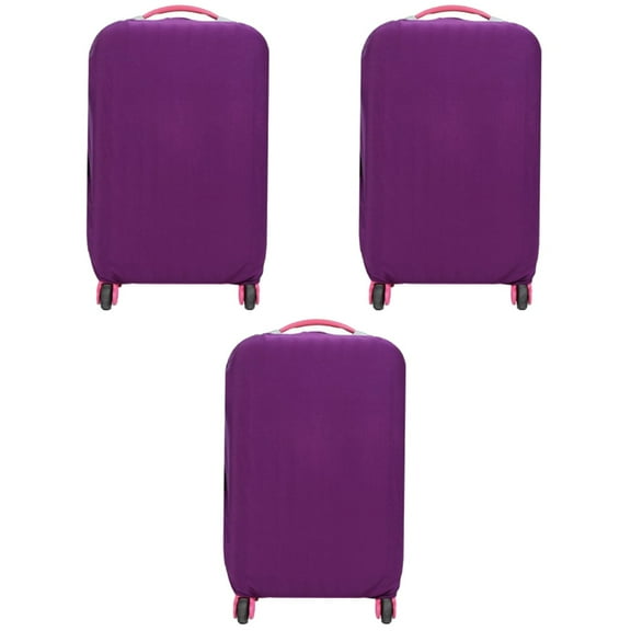 unbranded 3pcs Elastic Travel Luggage Cover Suitcase Trolley Case Protective Bag Protector for 26-30 Inches (Purple)