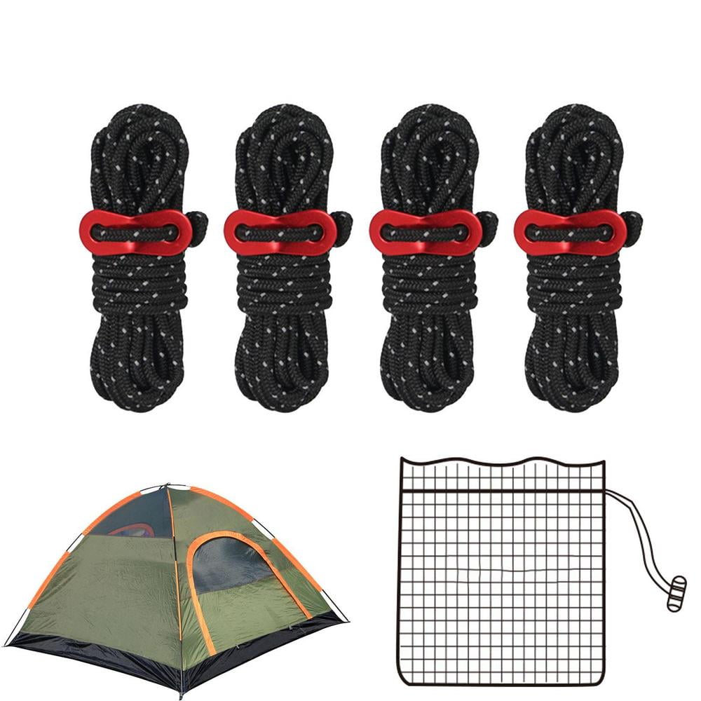 Leking Tent Rope Reflective Outdoor Guy Lines Tent Cords Flexible Camping Rope with Aluminum