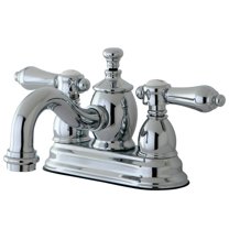 4" Centerset Lavatory Faucet with Heritage Spout and Metal Lever Handle, Polished Chrome - KS7101BAL
