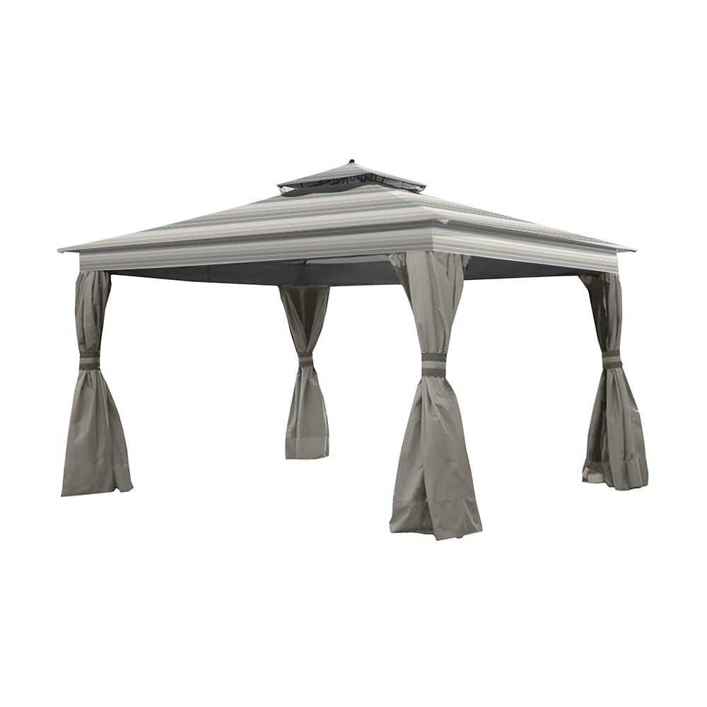350 Garden Winds Replacement Privacy Curtain Set for the Allen Roth Finial Gazebo