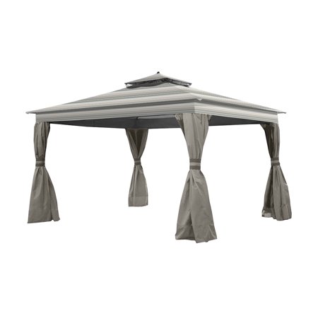 Garden Winds Replacement Canopy Top Cover for the Allen Roth Finial Gazebo -Standard 350 - Stripe Stone