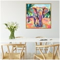 thumbnail image 3 of Kate and Laurel Sylvie African Elephant In Orange Framed Canvas Wall Art by Rachel Christopoulous 30 x 30 Natural, Whimsical, Abstract, Animals, Landscapes, Nature, Tropical Decor, Living Room, 3 of 8