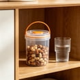 thumbnail image 1 of Round Clear Airtight Food Storage Container with Handle, Leakproof Storage Jar for Snacks and Dry Food, Kitchen Pantry Organizer, Portable Storage for Home Use, 1 of 6