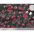 thumbnail image 2 of Soimoi polyester Crepe Fabric Leaves & Aster Floral Printed Fabric 1 Yard 52 Inch Wide, 2 of 3