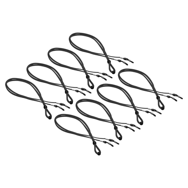 Unique Bargains Sangle de Lunettes Réglable Support de Lunettes Hommes Femmes Rétenteur de Lunettes Noir 8 Pack
