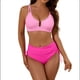 thumbnail image 2 of Trajes de Baño de Cintura Alta para Mujer, Trajes de Baño con Control de Abdomen, Trajes de Baño de Dos Piezas con Recortes y Fruncido Cruzado, Conjuntos de Bikini. Rosa L, 2 of 8