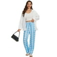 thumbnail image 6 of iniber Womens Pajama Pants with Pockets, Soft Drawstring Lounge Pants Pjs Sleep Bottoms(Plaid 10, Small), 6 of 7