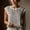 Khaki, variant on Womens Crewneck Sleeveless Spring Summer Trendy Casual Cotton Linen Tops with Lace Decoration Yellow