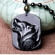 thumbnail image 2 of Collar de Obsidiana MADIOLA Cabeza de Lobo Vikingo Amuleto Extensible para Hombre Mujer, 2 of 7