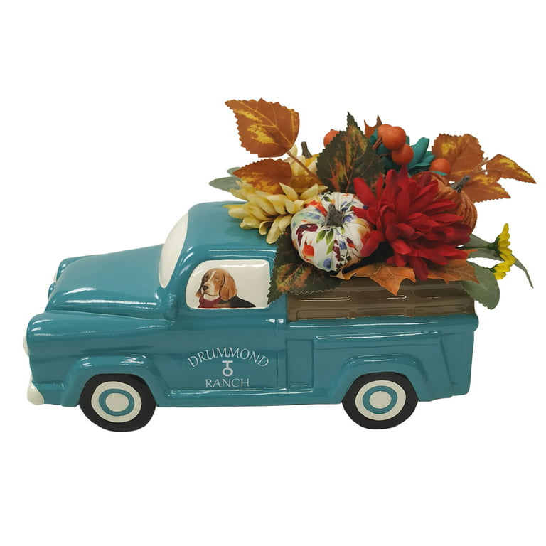 Sammentræf Prøve tyk The Pioneer Woman Vintage Truck Charlie Ceramic Vase Floral Arrangement, 8"  - Walmart.com