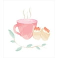 thumbnail image 3 of Ambesonne Tea Party Duvet Cover Sets, Watercolor Scones Cup, 2-Queen, Pink Salmon, 3 of 6