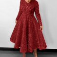 thumbnail image 2 of WNVMWI Sequin Formal Dresses for Women Evening Party Casual Loose Long Sleeve Long Dress Solid Color Maxi Dress Red, 2 of 5