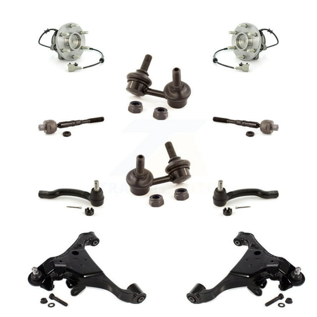 Transit Auto Front Bearing Lower Control Arm with Ball Joint Outer Inner Tie Rod Sway Bar Stabilizer Link Kit (10Pc) for Car Nissan Frontier Pathfinder Xterra Suzuki Equator RWD Left Right K7T-110013