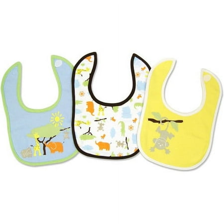 George Baby - Cotton Jersey Bibs 3-Pack, Safari