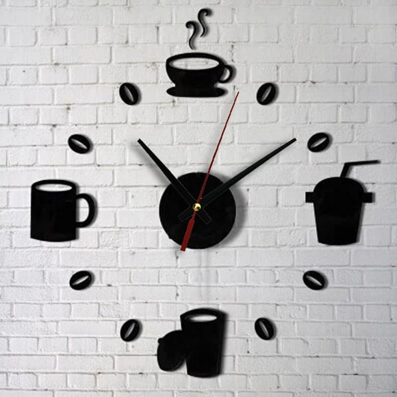 Agiferg Horloge de Décoration Créative Intérieure Murale en Acrylique Autocollant Bricolage