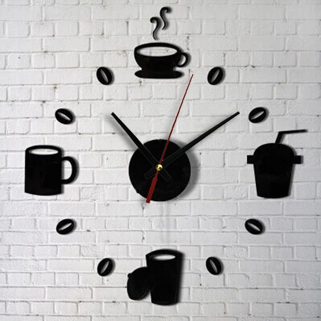 Agiferg Fashion Acrylic DIY Self Adhesive Interior Wall Creative Decoration Clock