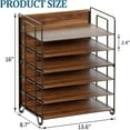 thumbnail image 3 of Wood Desk Organizer - 6 Tier Paper Letter Tray Organizer with Handle,File Organizer for Letter/A4, Metal Paper Storage for Home, Office, School - Black, 3 of 11