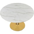 thumbnail image 4 of Meridian Furniture Tulip 48" Round Faux Marble Top Dining Table with Gold Base, 4 of 4