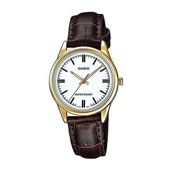 Women's Quartz Gold Tone Stainless Steel Brown Leather Watch LTPV005GL-7A