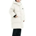 thumbnail image 4 of AHTJRT Boy's Long Winter Jacket Full Button Down Solid Color Outerwear with Pockets Thermal Heavyweight Hooded Snow Jacket White 12-13 Years, 4 of 9