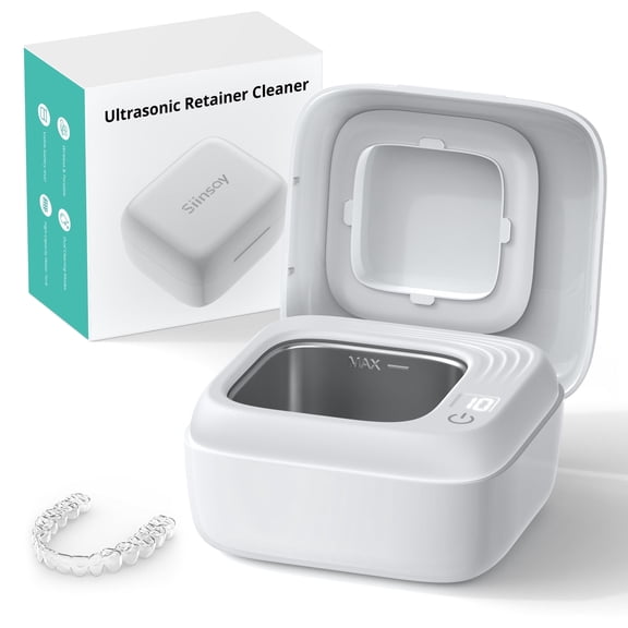 Ultrasonic Retainer Cleaner 45kHz, 170ML Retainer Cleaner Machine for Denture, Mouth Guard, Aligner, Braces, Toothbrush Heads, Jewelry