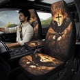 thumbnail image 2 of Xoenoiee Eagle Cross Fire Print 5PCS Faux Leather Cars Accessories for Women, Auto Safety Shoulder Pad Armrest Seat Box Cover Universal Fit Most Vehicles, 2 of 7