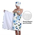 thumbnail image 5 of Colevkie Women 2 Pieces Bath Wrap Set Bath Towel & Hair Drying Cap for Bathroom Home Use Travel Adjustable Portable Absorbent Quick Drying Beach Towel Shower Cap Printed Blueberries Pattern, 5 of 8