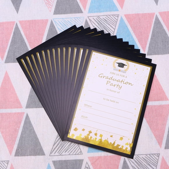 OULII 25Pcs White Graduation Party Invitations Cards with Advice for Graduate Celebration