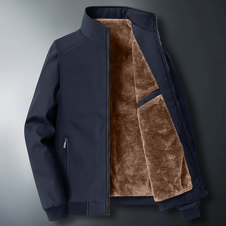 Olyvenn Men's And Winter Business Medium Long Woolen Coat Fashion Lapel  Warm Fashion Coat Outwear Padded Sports Fitness Overcoat Gray 16 