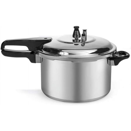 6Qt Pressure Canner With Release Valve Aluminum Canning Cooker Pot Stove Top Instant Fast Cooking Stewing Locking Lid, 6 Quart