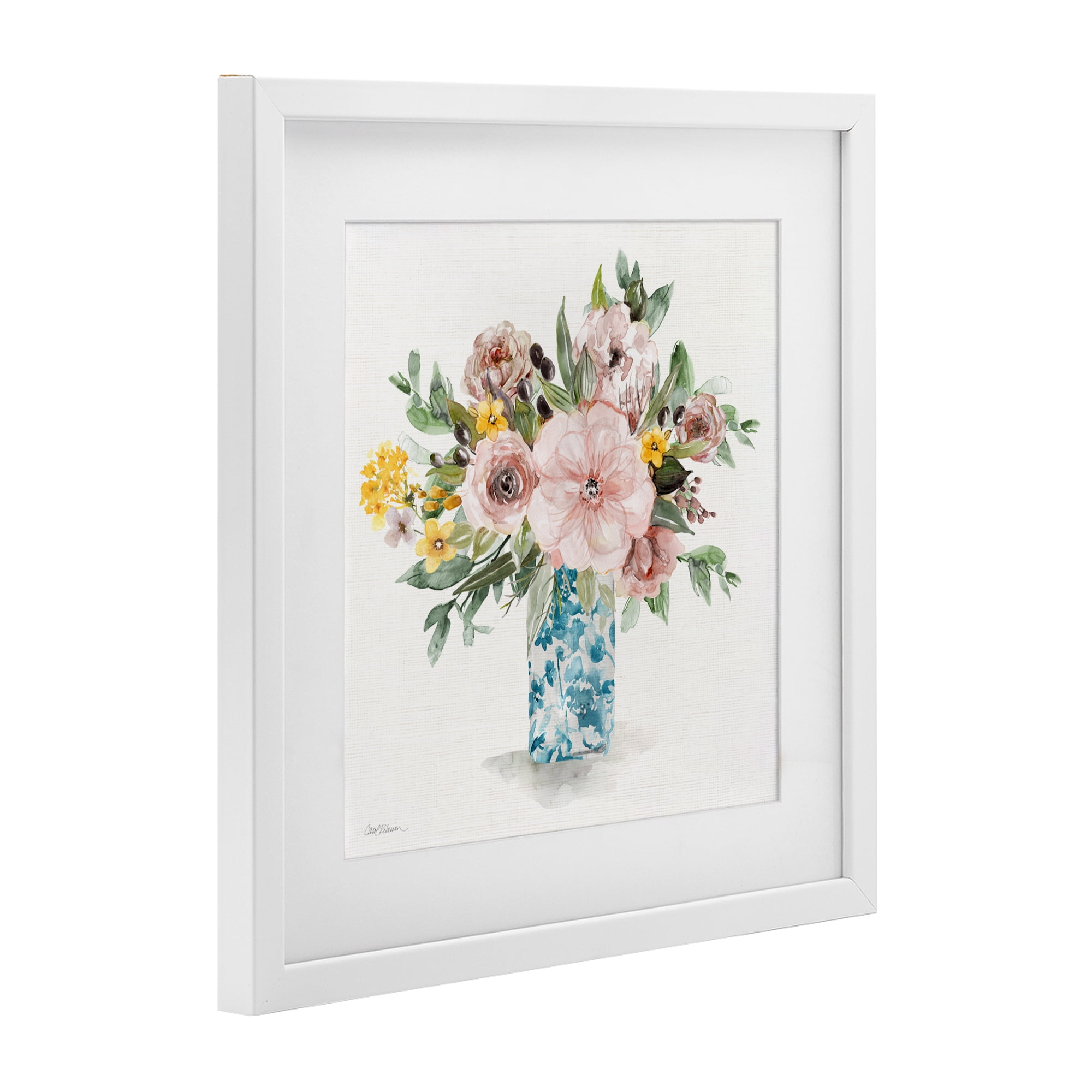 Stupell Industries Summer Chinoiserie Vase White Framed Print Under Glass, design by Carol Robinson