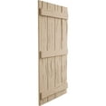thumbnail image 4 of Ekena Millwork 22"W x 58"H Rustic Four Board Joined Board-n-Batten Pecky Cypress Faux Wood Shutters (Per Pair), Primed Tan, 4 of 11