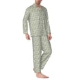 thumbnail image 2 of Sikiie Leaves Mens Pajama Set, Soft Warm Long Sleeve Sleepwear, Cozy Button-Down Pjs for Men-XX-Large, 2 of 7