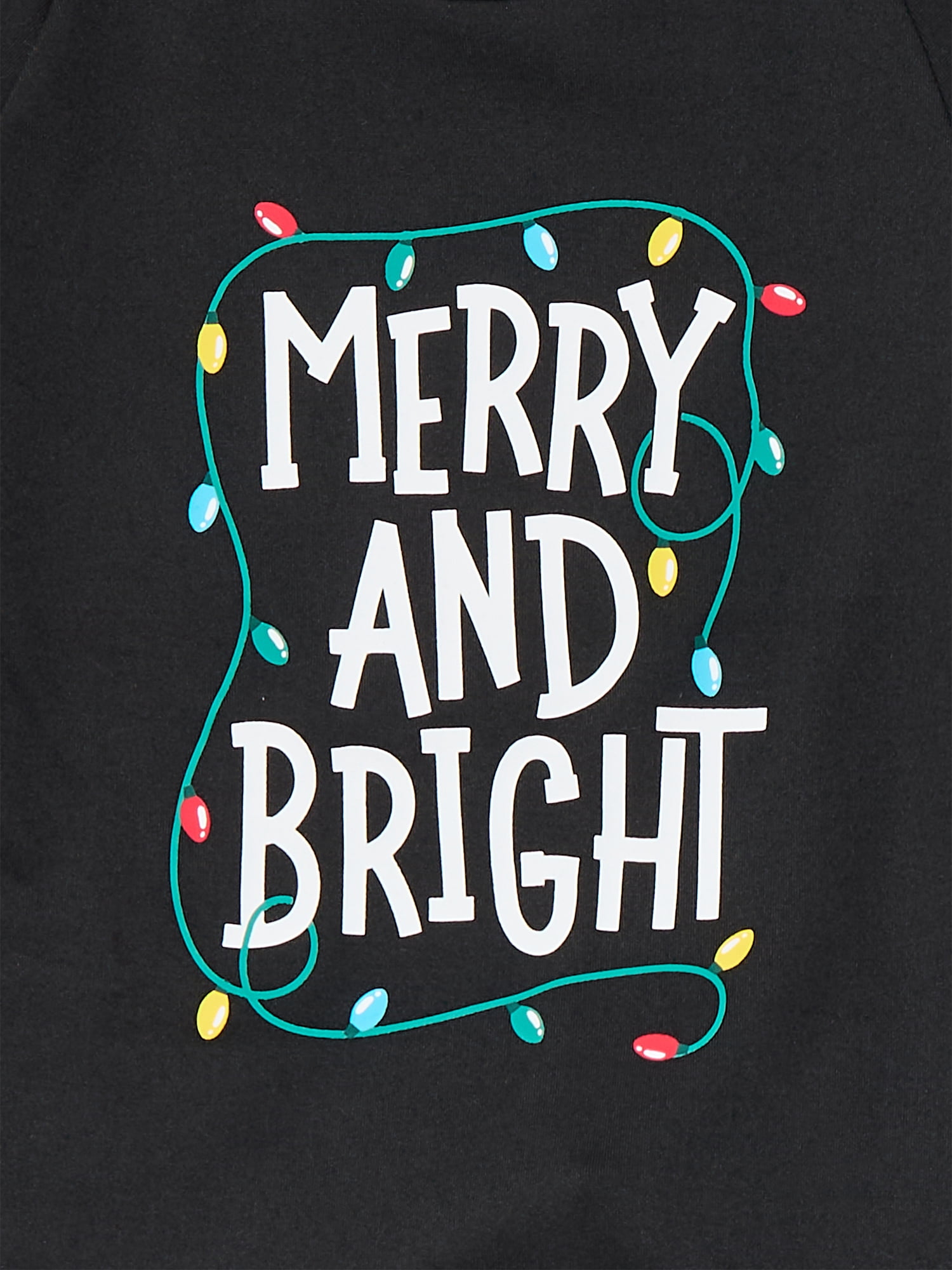 Holiday Time Unisex Toddlers Matching Family Pajamas Merry and Bright Top and Pants Set, 2-Piece, Sizes 2T-5T