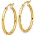 thumbnail image 2 of 14K Yellow Gold Polished And Satin D/C 2.05Mm Hoop Earrings (Width 24.9) (Length 26.5) - Jbsp, 2 of 5