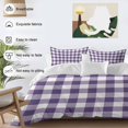 thumbnail image 4 of Purple Checkered Bedding 3 Piece Duvet Cover Set Twin Size, Farmhouse Buffalo Plaid Soft Microfiber Comforter Cover with Zipper Closure & Pillowcases, Wrinkle & FadeResistant Quilt Cover, 4 of 9